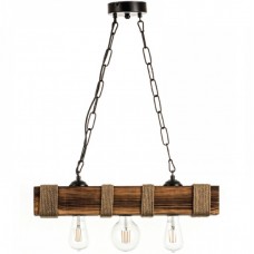 Φωτιστικό Κρεμαστό 50cm 3xE27 230V Ξύλινο με σχοινί 5318-3